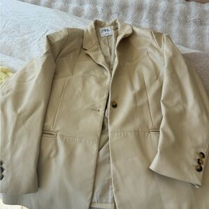 Zara Light Beige Single-Button Blazer